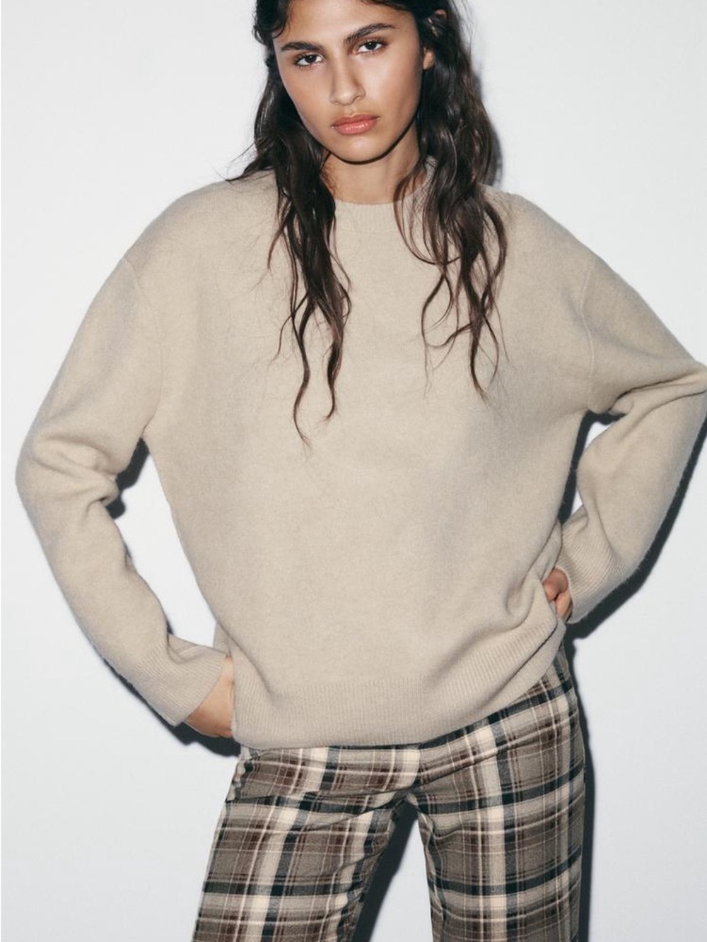 Zara basic knit jumper 5755/156/712 ecru